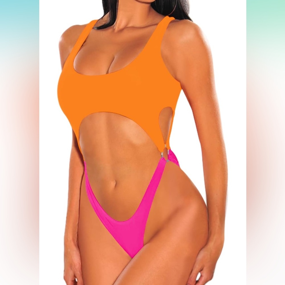 🚘New Women's Sexy One Piece Swimsuits Cheeky Thong Bikini Bathing Suit - Picture 7 of 12